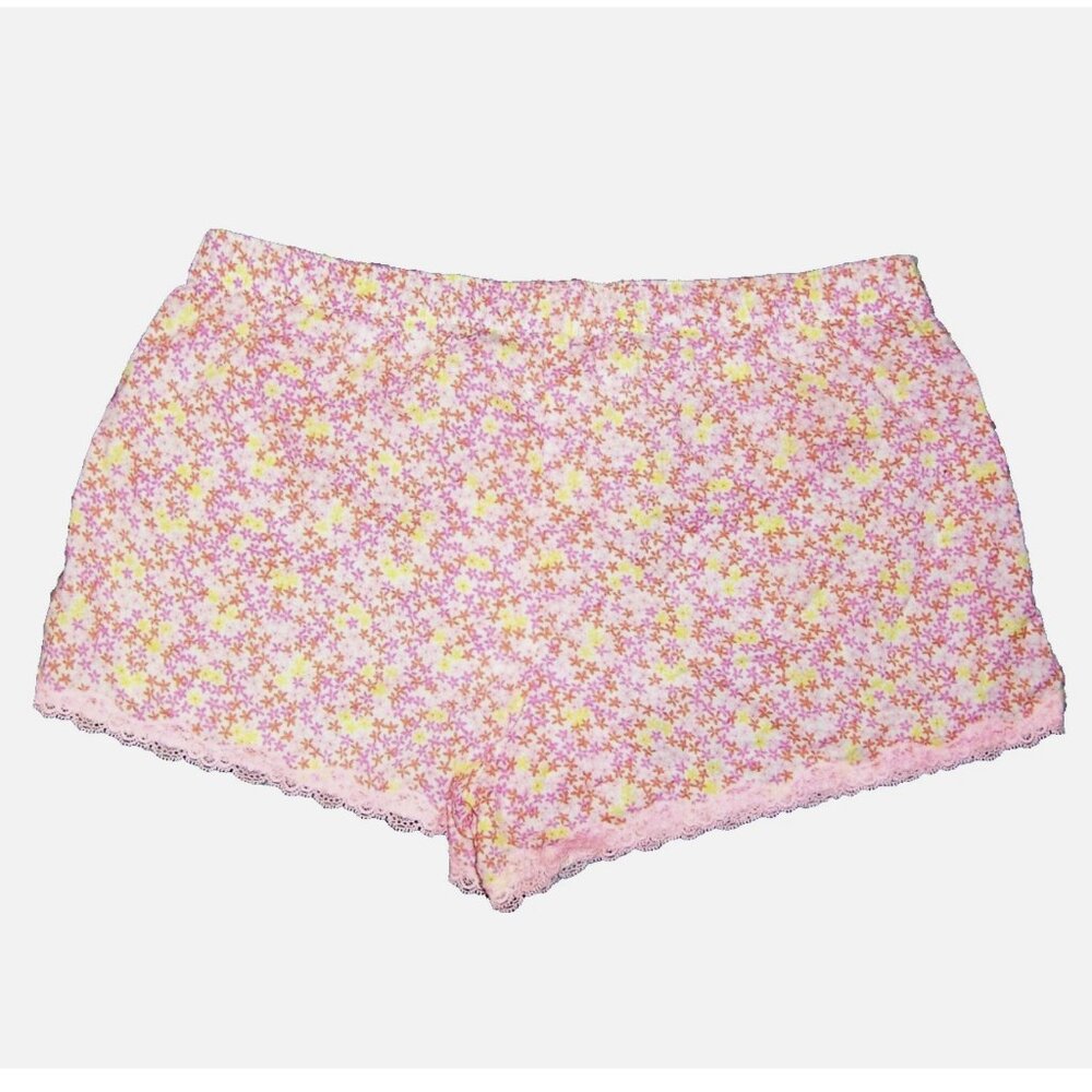 Victoria’s Secret Sleep Pajama Lounge Shorts Floral Lace Trim Medium M NWT NEW - Picture 2 of 2